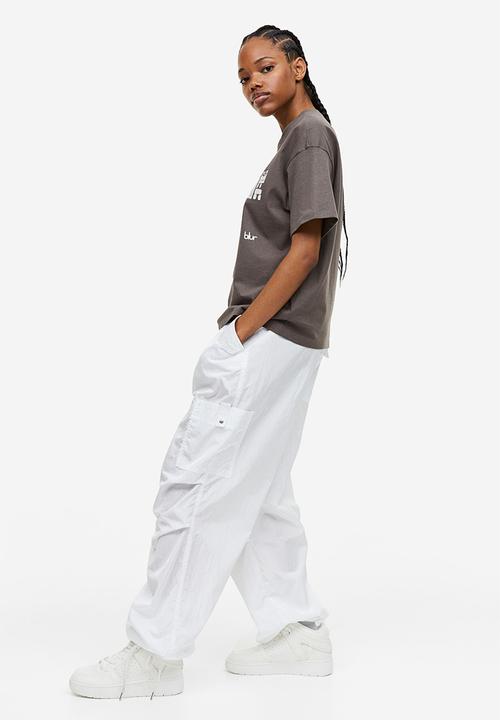 H&M - Oversized printed T-shirt - dark grey blur