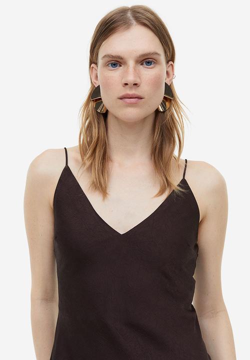 H&M - V-neck slip dress - dark brown