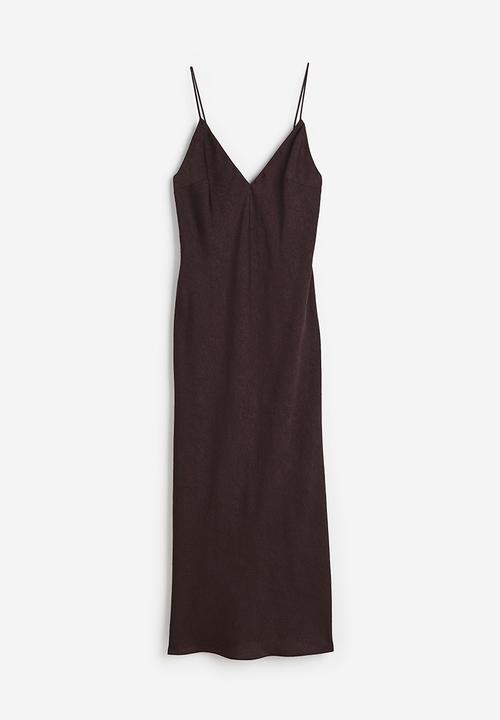 H&M - V-neck slip dress - dark brown