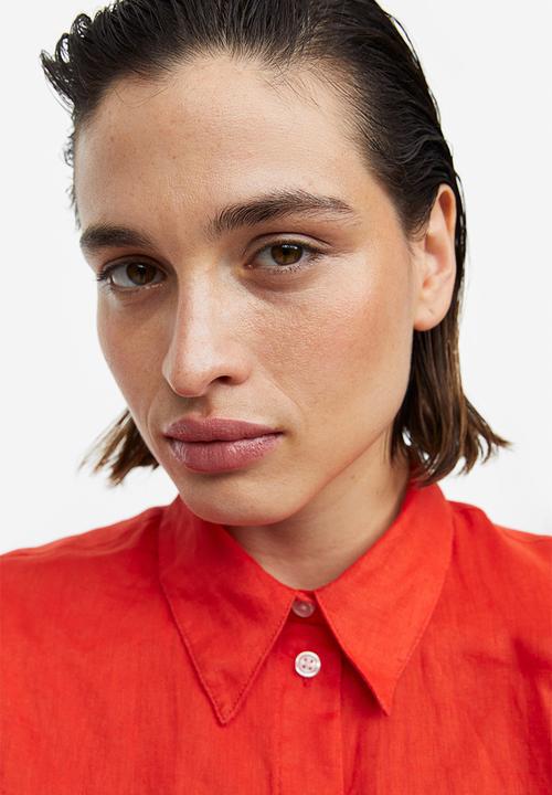 H&M - Linen shirt - red