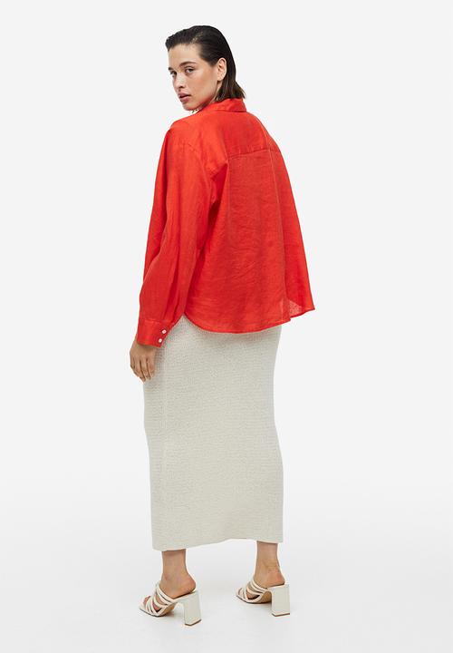 H&M - Linen shirt - red
