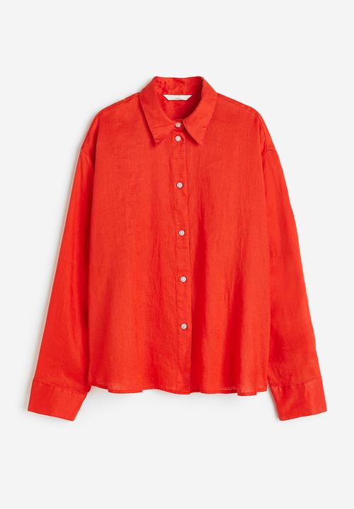 H&M - Linen shirt - red