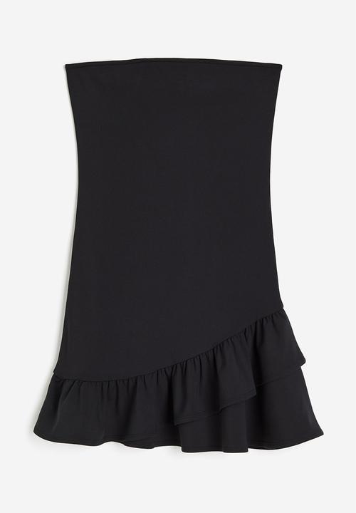 H&M - Frill-trimmed bandeau dress - black