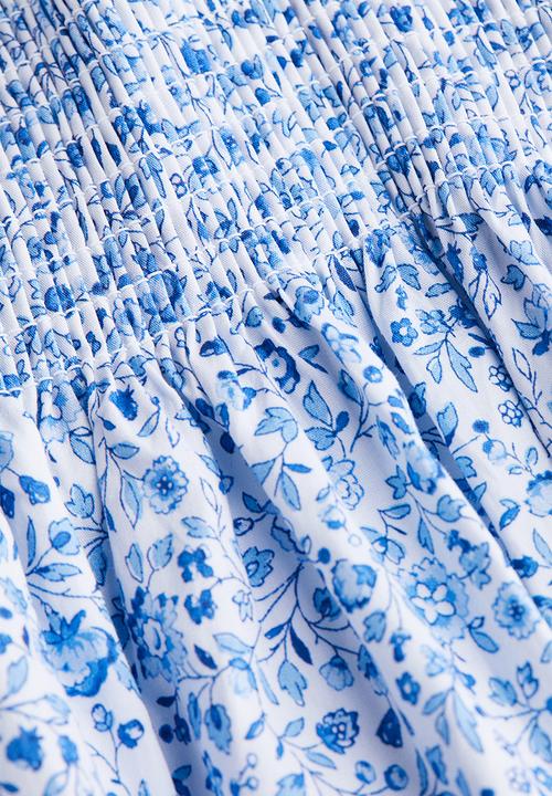 H&M - Smocked cotton dress - blue