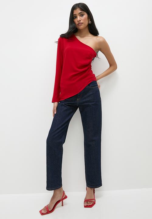 Superbalist - Soft draped asym shell - red