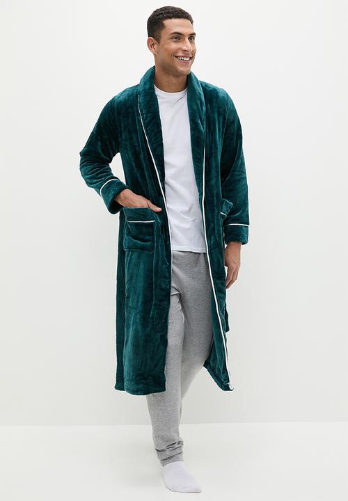 basicthread - Plush mw robe - teal green
