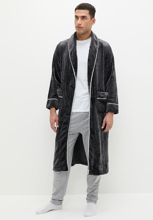 basicthread - Plush mw robe - charcoal
