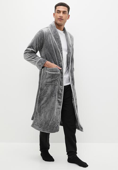 basicthread - Plush mw robe - light grey
