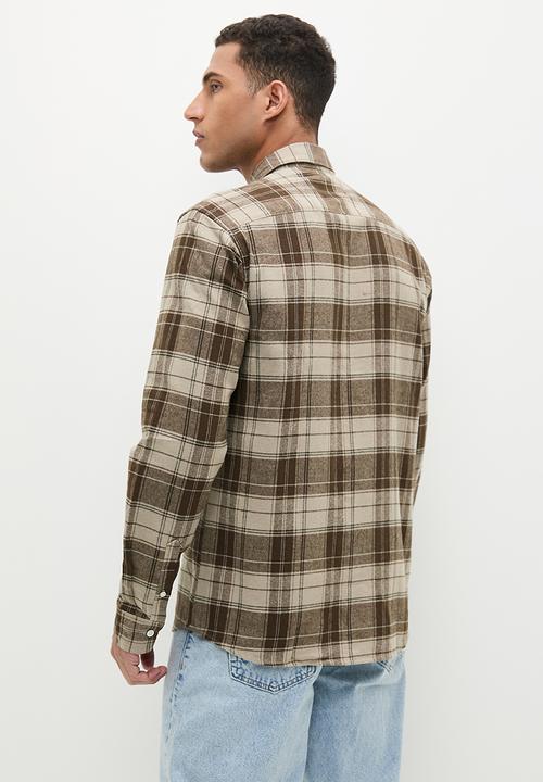 Only & Sons - Onsluka reg long sleeve check shirt - hot fudge