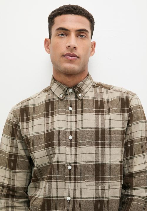 Only & Sons - Onsluka reg long sleeve check shirt - hot fudge