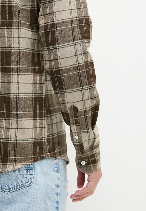 Only & Sons - Onsluka reg long sleeve check shirt - hot fudge