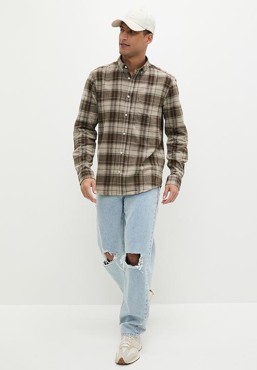 Only & Sons - Onsluka reg long sleeve check shirt - hot fudge