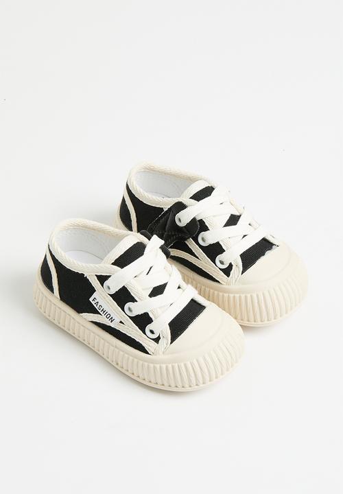 Pop Candy - Lace up sneakers - black & white