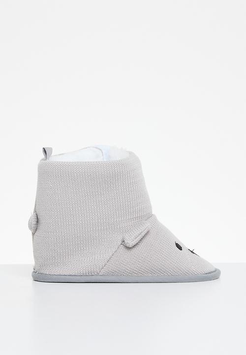 Pop Candy - Novelty slipper boots - grey