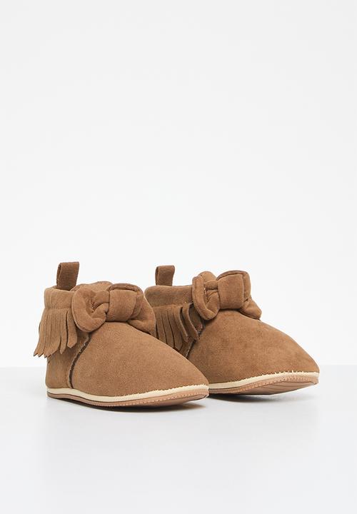 Pop Candy - Bowknot tassel booties - brown