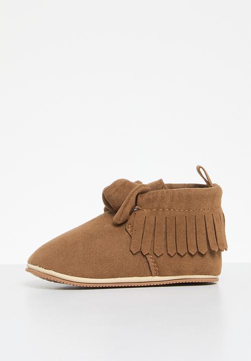 Pop Candy - Bowknot tassel booties - brown