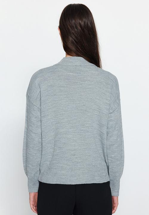 Trendyol - Stone detail crewneck sweater - grey