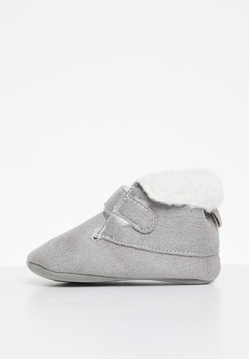 Pop Candy - Shearling bootie slippers - grey