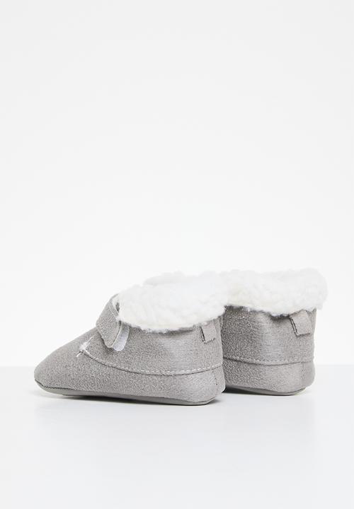 Pop Candy - Shearling bootie slippers - grey