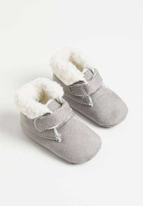 Pop Candy - Shearling bootie slippers - grey