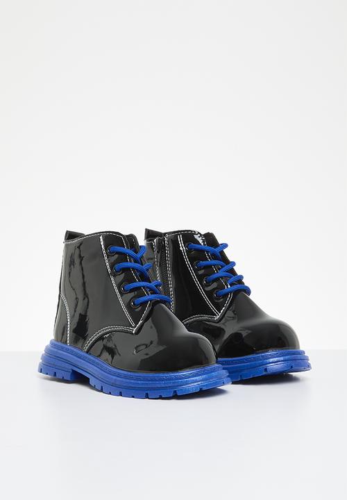 Pop Candy - Lace up ankle boots - blue & black