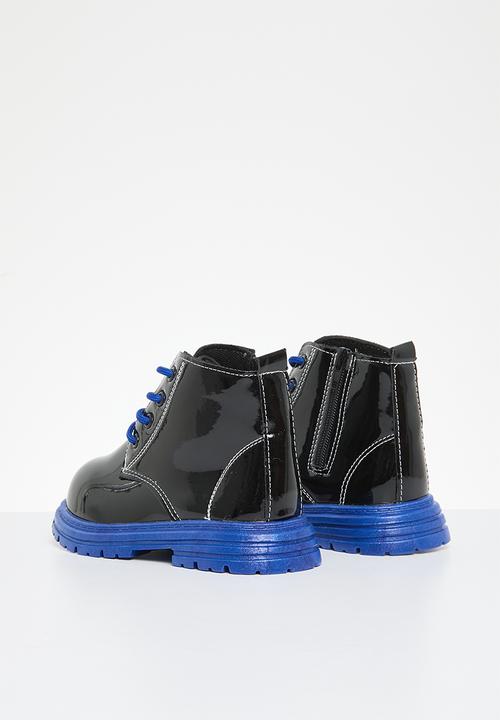 Pop Candy - Lace up ankle boots - blue & black