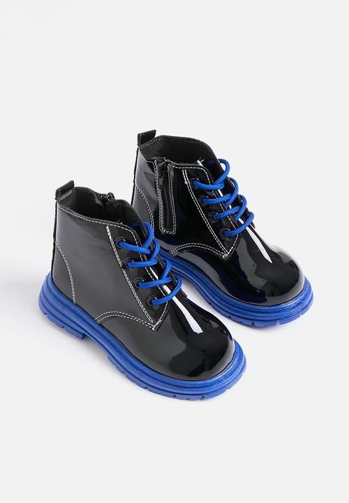 Pop Candy - Lace up ankle boots - blue & black
