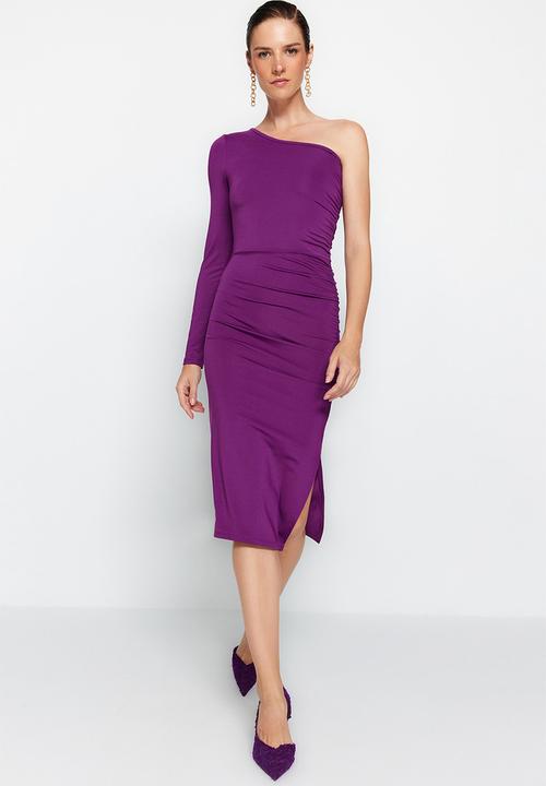 Trendyol - Asymmetrical midi dress - purple