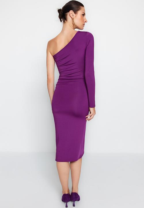 Trendyol - Asymmetrical midi dress - purple