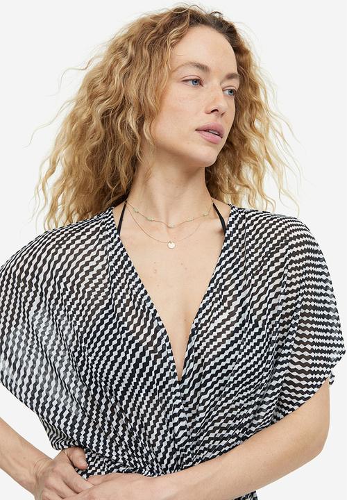 H&M - Beach kaftan - black/patterned
