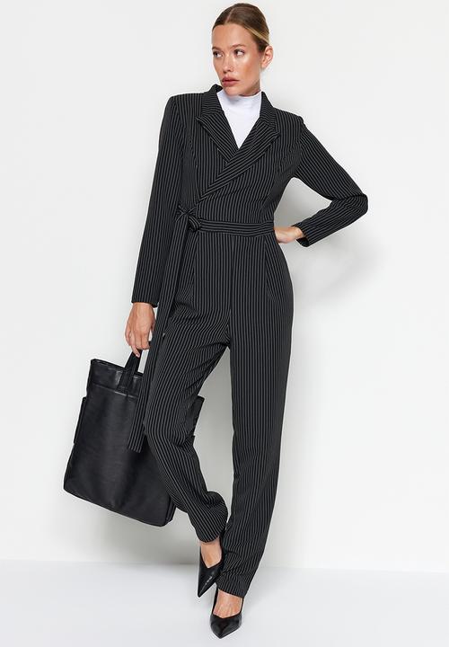 Trendyol - Striped jumpsuit - black