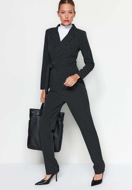 Trendyol - Striped jumpsuit - black