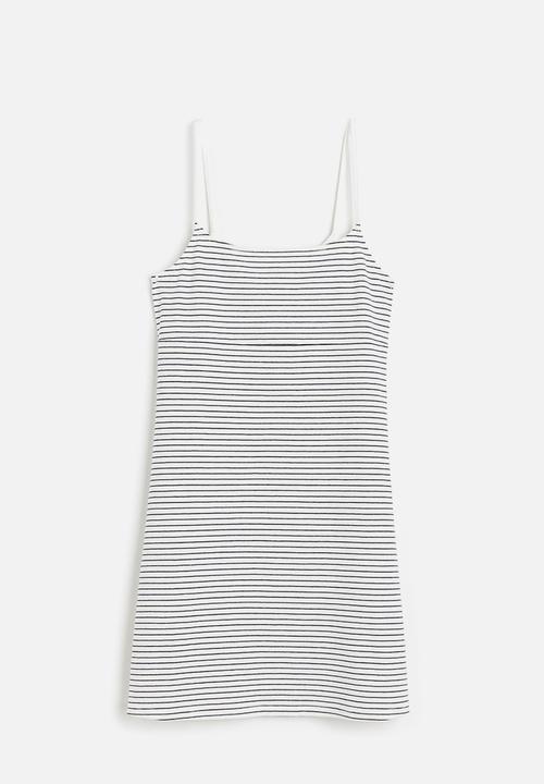 H&M - A-line jersey dress - white/striped