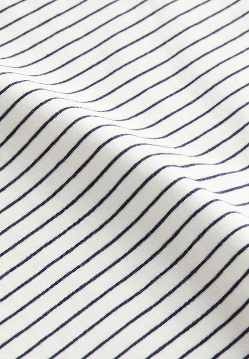 H&M - A-line jersey dress - white/striped