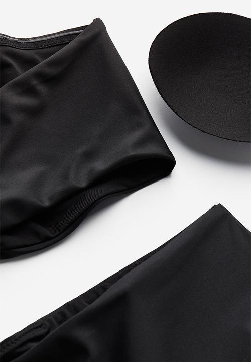 H&M - High-leg bandeau swimsuit - black