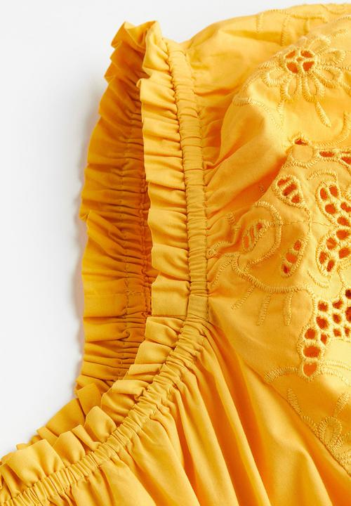 H&M - Off-the-shoulder cotton dress - yellow