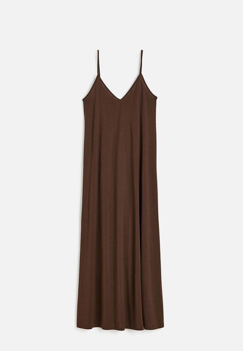 H&M - Modal-blend slip dress - dark brown