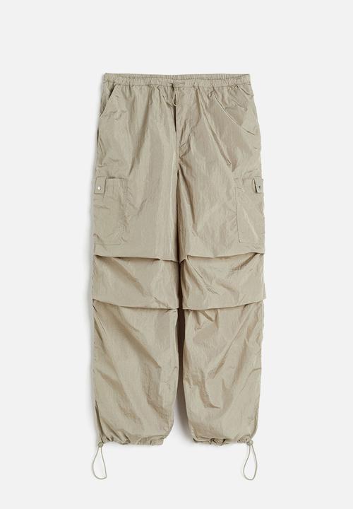 H&M - Parachute trousers - light khaki green