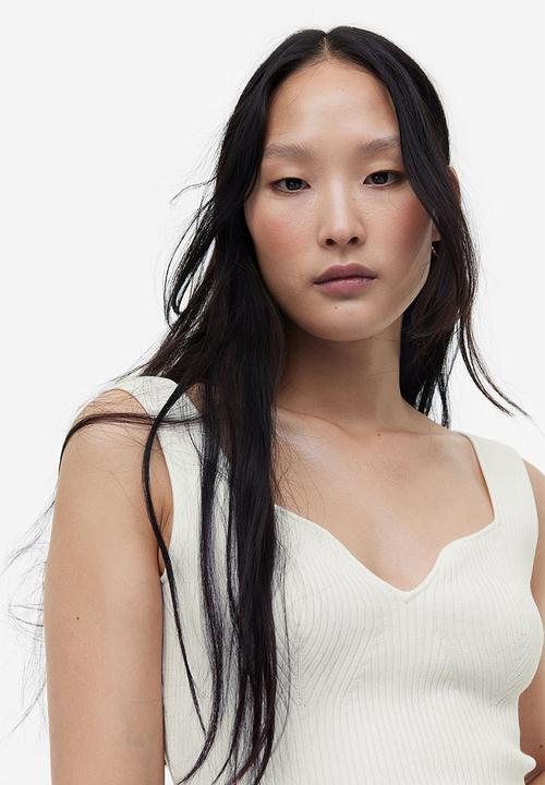 H&M - Rib-knit vest top - white