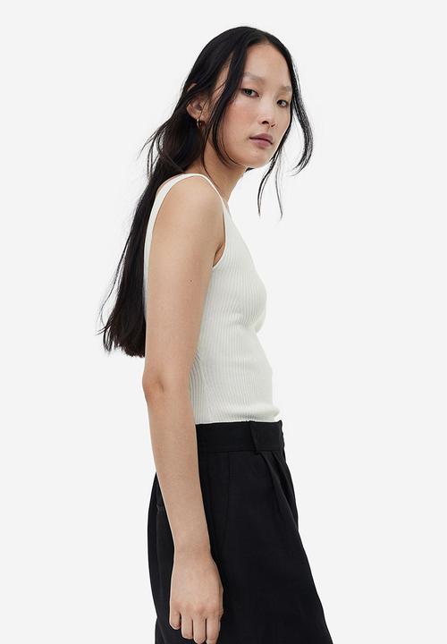 H&M - Rib-knit vest top - white