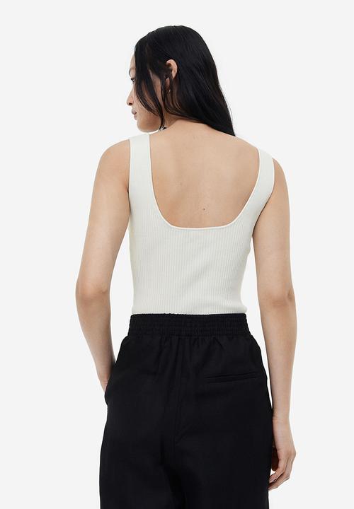 H&M - Rib-knit vest top - white