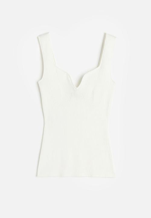 H&M - Rib-knit vest top - white