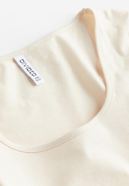 H&M - Cotton jersey top - light beige