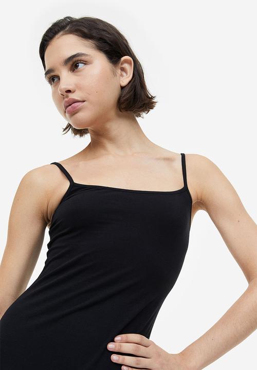 H&M - Flared-skirt jersey dress - black