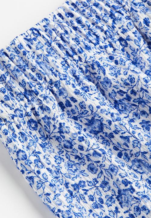 H&M - Crêpe shorts - white/blue floral