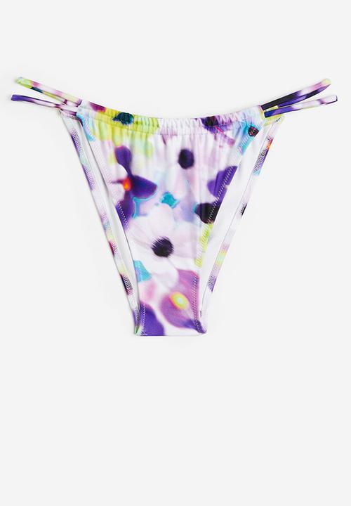 H&M - Tanga bikini bottoms - purple/floral