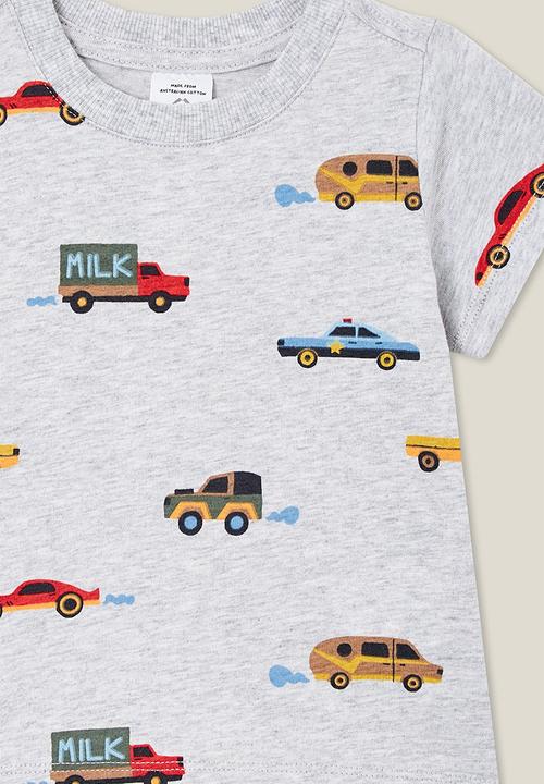 Cotton On - Jamie short sleeve tee - cloud marle/driving vehicles