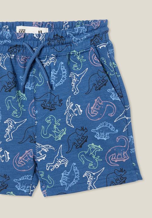 Cotton On - Henry slouch short - petty blue/dino yardage