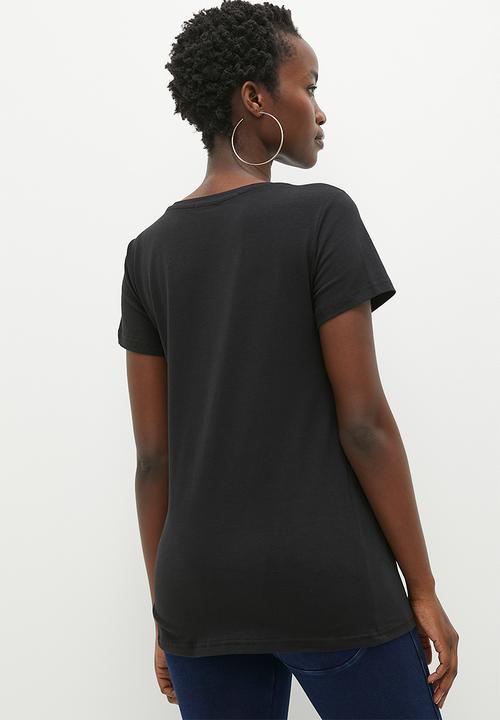 SISSY BOY - Ryler: regular fit multi technique logo top - black