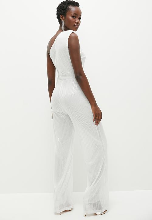 dailyfriday - Metallic asym jumpsuit - white